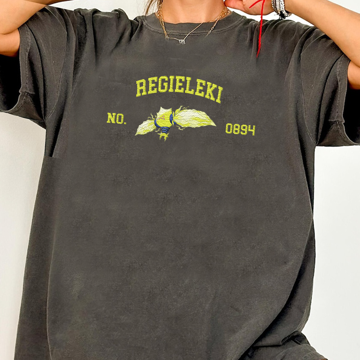 Regieleki Anime-Themed Embroidered T-Shirt,Crewneck,Hoodie-Trendy Versatile and a Thoughtful Gift for Friends