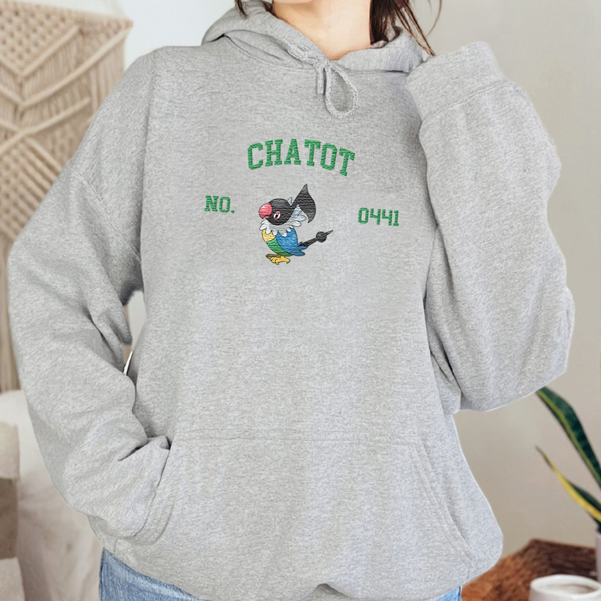 Chatot Adorable Anime-Themed Embroidered T-Shirt,Crewneck,Hoodie-Trendy Versatile and a Thoughtful Gift for Friends