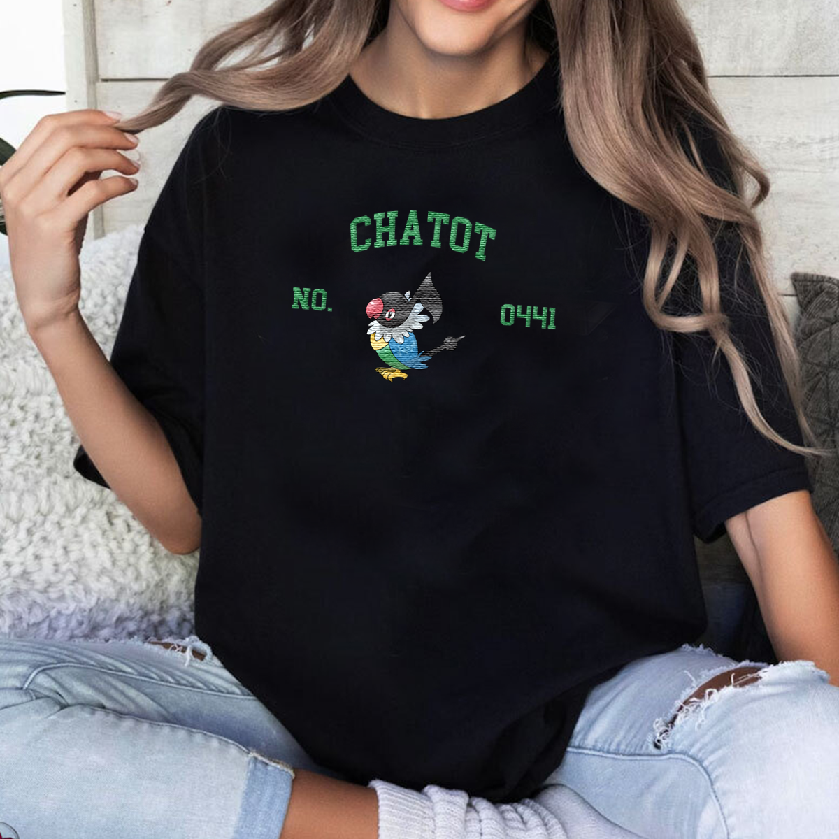 Chatot Adorable Anime-Themed Embroidered T-Shirt,Crewneck,Hoodie-Trendy Versatile and a Thoughtful Gift for Friends