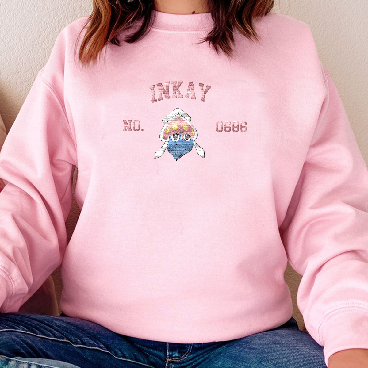 Inkay Anime-Themed Embroidered T-Shirt,Crewneck,Hoodie-Trendy Versatile and a Thoughtful Gift for Friends