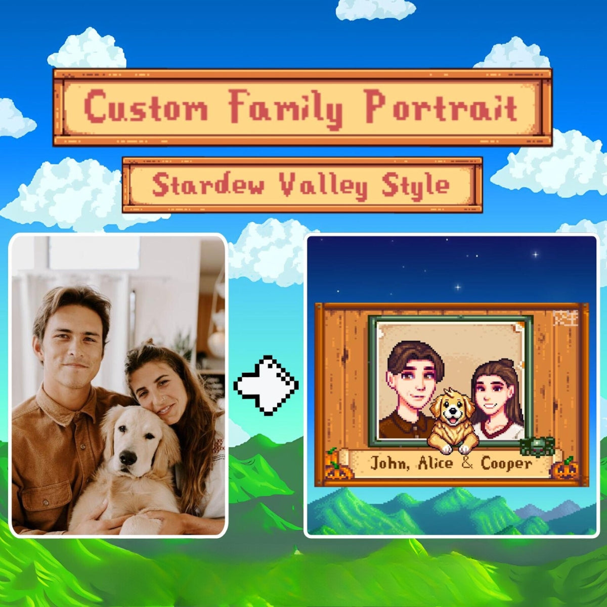 Personalisiertes Valentinstagsgeschenk: Stardew Valley Porträt