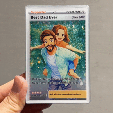 Best Dad Ever Flowing Glitter Trainer Card, Father's Day Gift