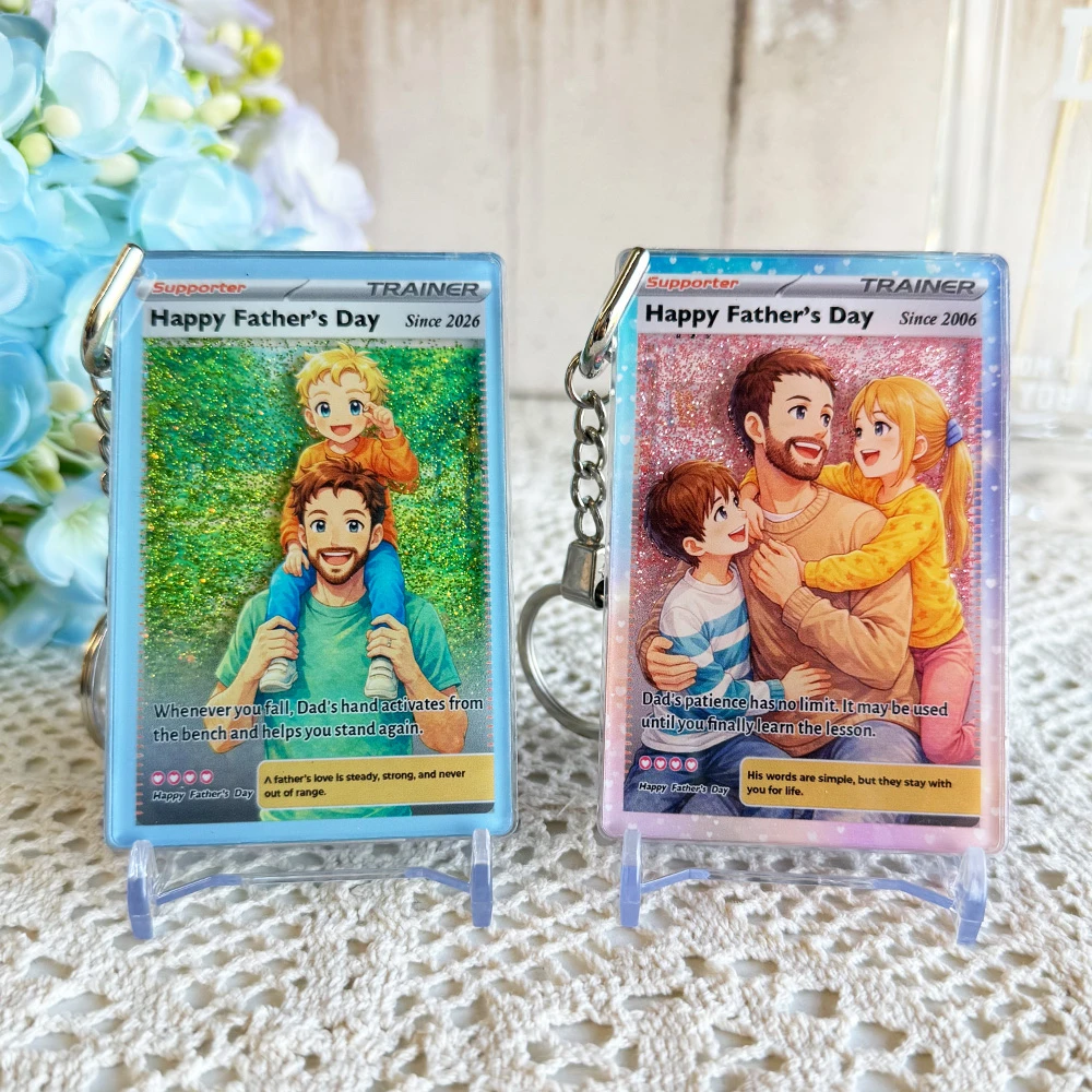 Best Dad Ever Flowing Glitter Trainer Card, Father's Day Gift