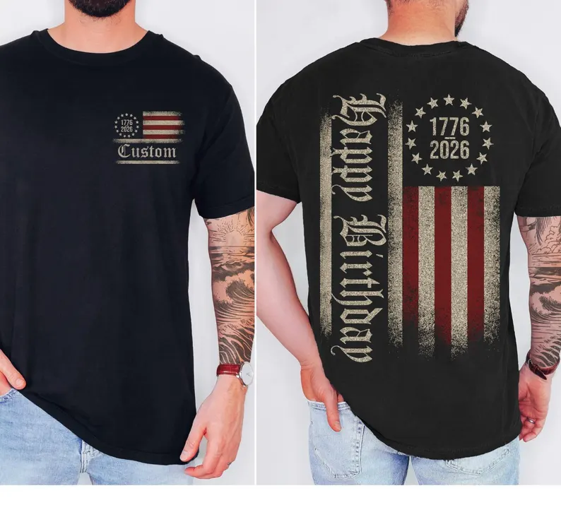 Custom USA 250th Anniversary Shirt, Personalized Patriotic Shirt, America 1776 2026 Shirt, Custom Name Patriotic Tee