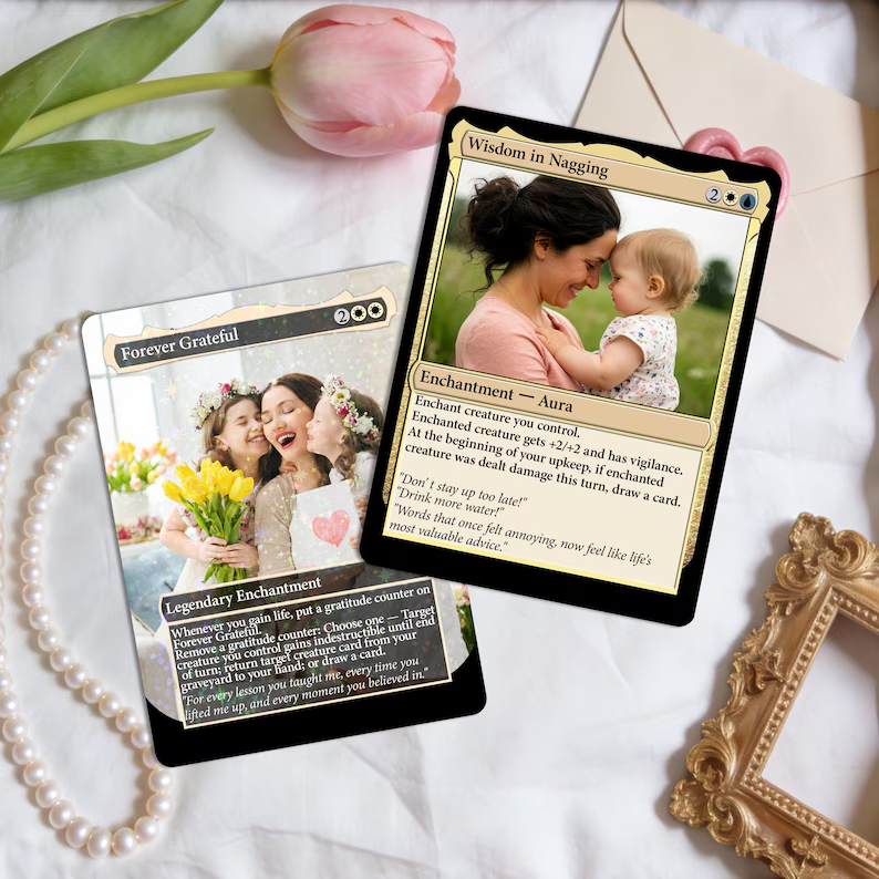 Custom Magic Gold Metal Card, Personalized Mom Cards, Mother’s Day Gift, Unique Gifts for Mom