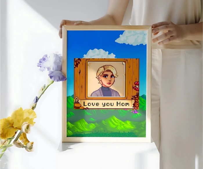Personalisierte Stardew Valley-Grafik, entworfen für Mama