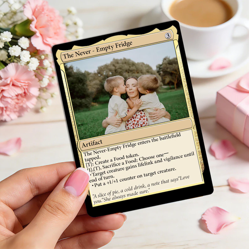 Custom Magic Gold Metal Card, Personalized Mom Cards, Mother’s Day Gift, Unique Gifts for Mom