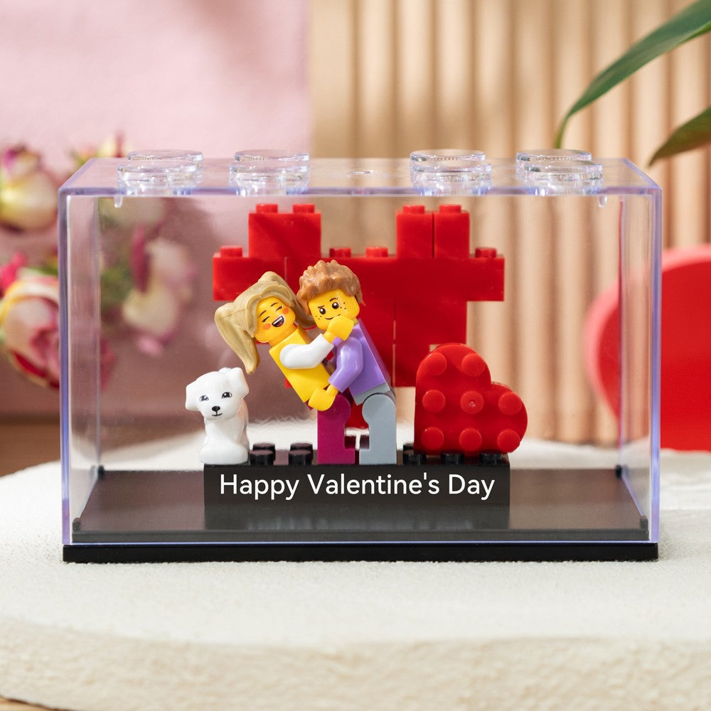 Valentine's Day Personalized Couple Figures - Custom Name Brick Display Gift
