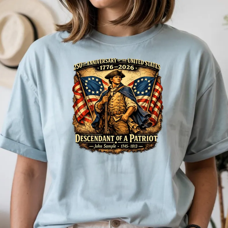 250th Anniversary USA Shirt, Personalized Patriotic Tee, 1776–2026 American Heritage