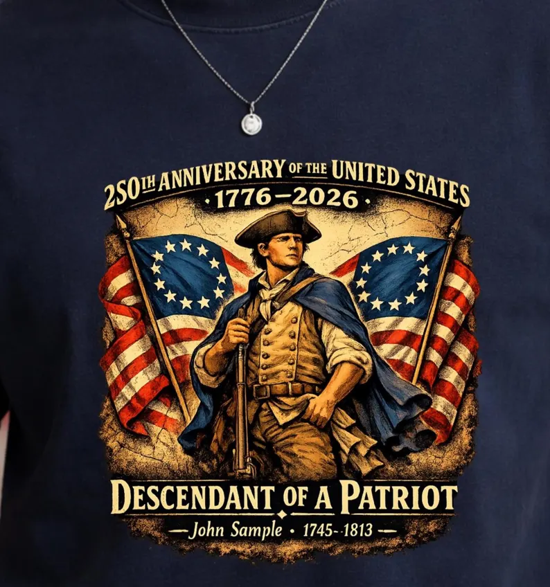 250th Anniversary USA Shirt, Personalized Patriotic Tee, 1776–2026 American Heritage