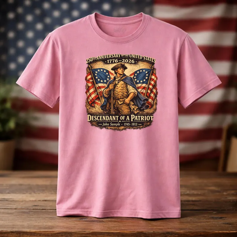 250th Anniversary USA Shirt, Personalized Patriotic Tee, 1776–2026 American Heritage