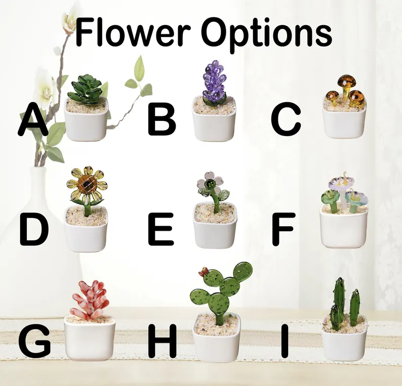 Stained Glass Sunflower Custom Potted Plant, Mom Gift, Thank You for Helping Me Grow, Teacher Appreciation, Succulent Cactus Figurine