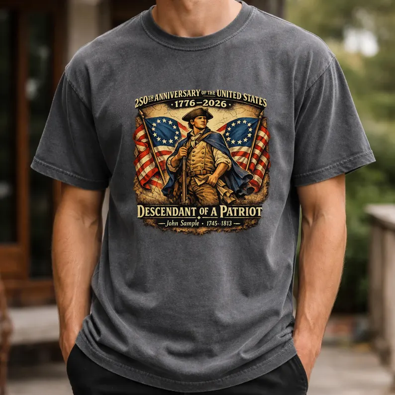 250th Anniversary USA Shirt, Personalized Patriotic Tee, 1776–2026 American Heritage