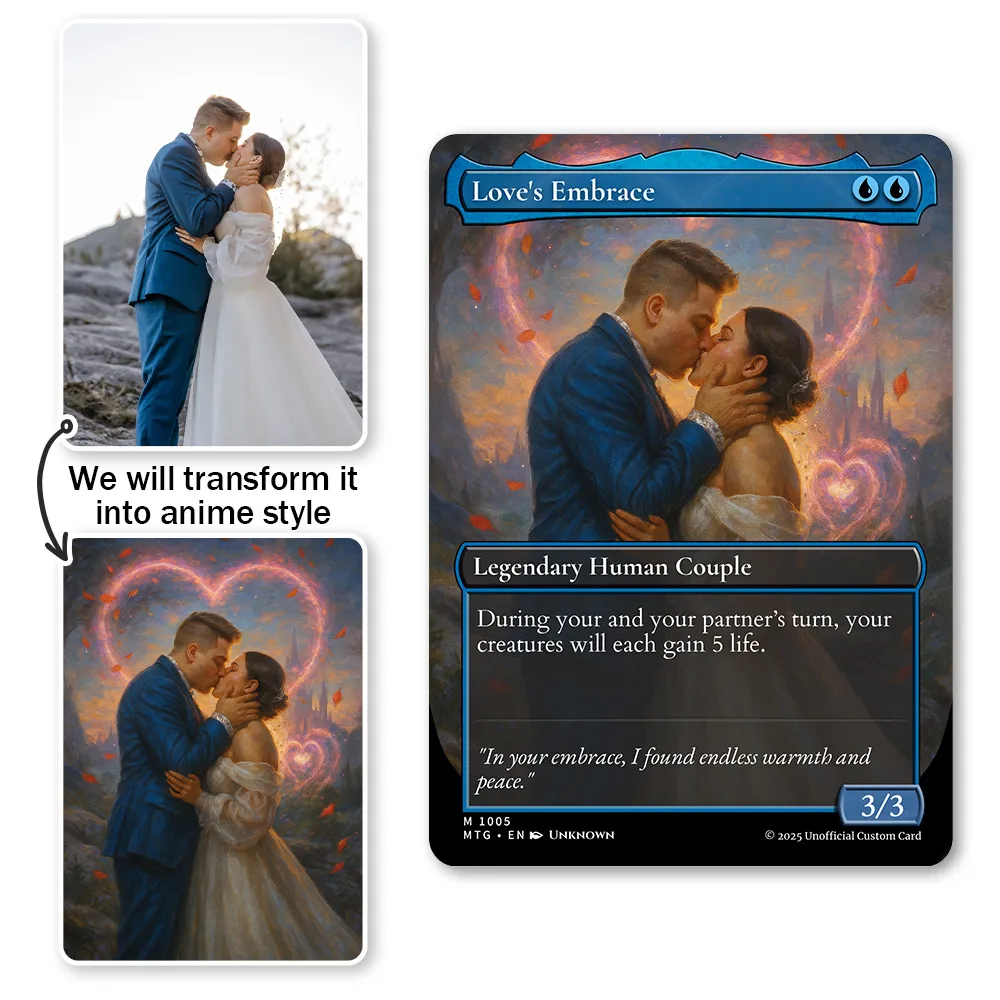 Custom Anime Couples Magic Card.Custom Gift for Valentine's Day,Anniversary.Valentine's Day,Anniversary gifts