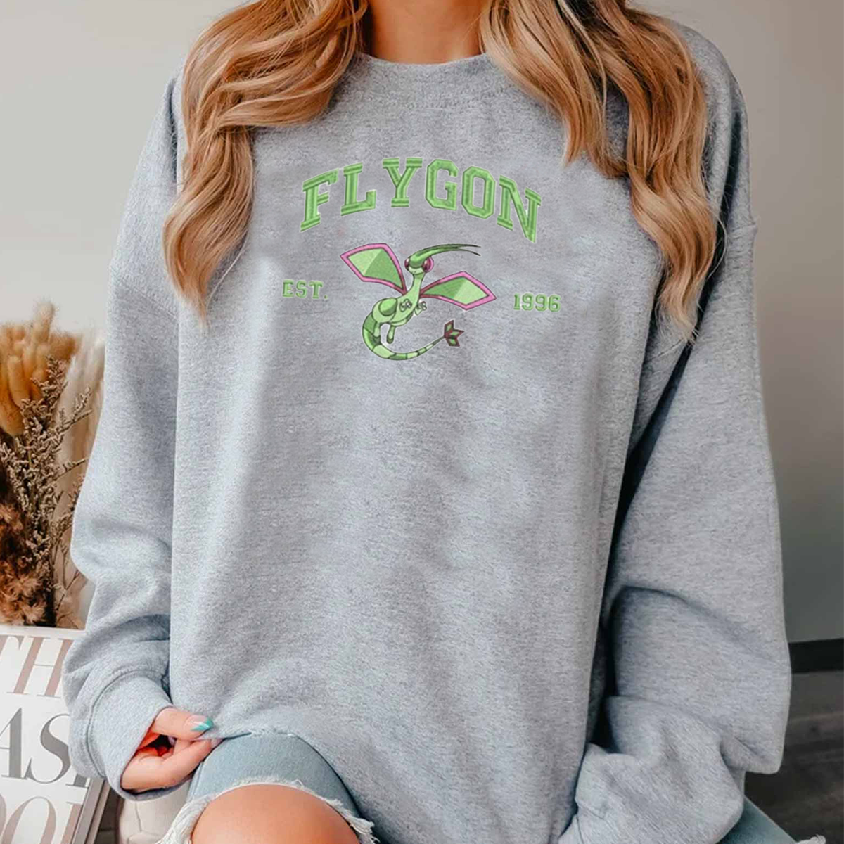 Est.1996 Anime Anime Characters Embroidered Unisex Crewneck Sweatshirt,Hoodie For Gift,Personal Anime Gift Hoodie,Perfect Gift For Anime Lovers.
