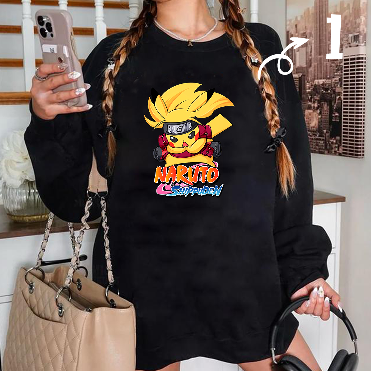 Naruto Shippuden Collaboration Cool AnimeUnisex T-Shirt ,Crewneck,Hoodie