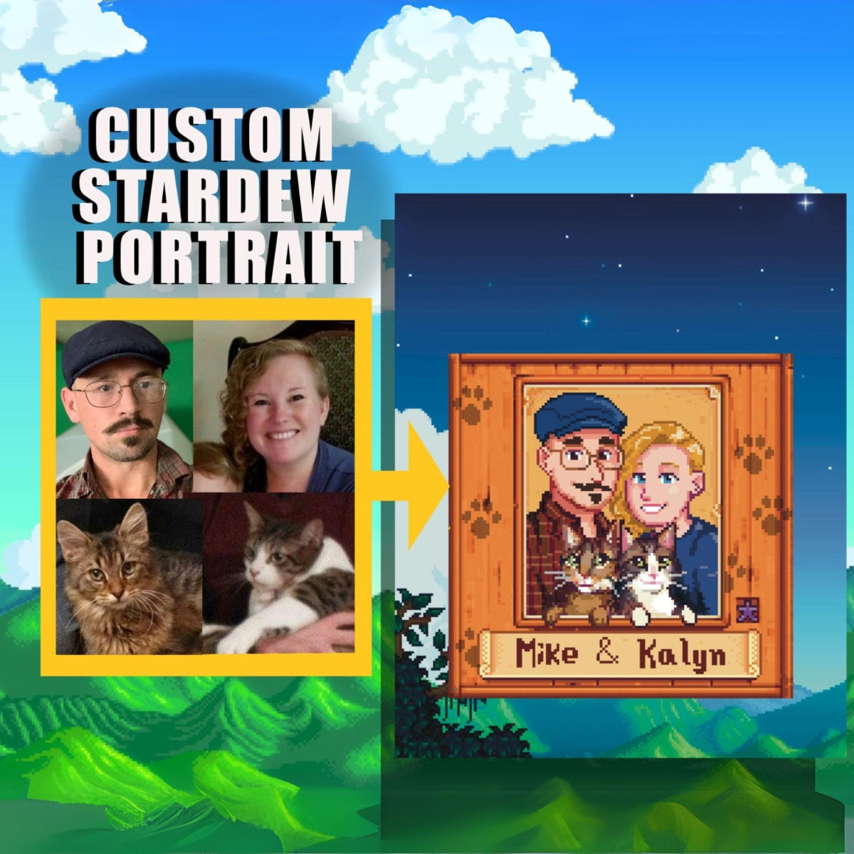 Custom STARDEW VALLEY Portraits - GIft for Family