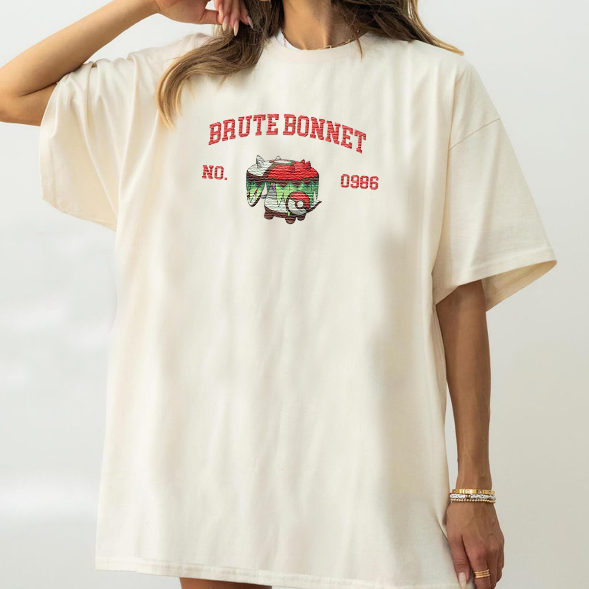 Brute Bonnet Anime-Themed Embroidered T-Shirt,Crewneck,Hoodie-Trendy Versatile and a Thoughtful Gift for Friends