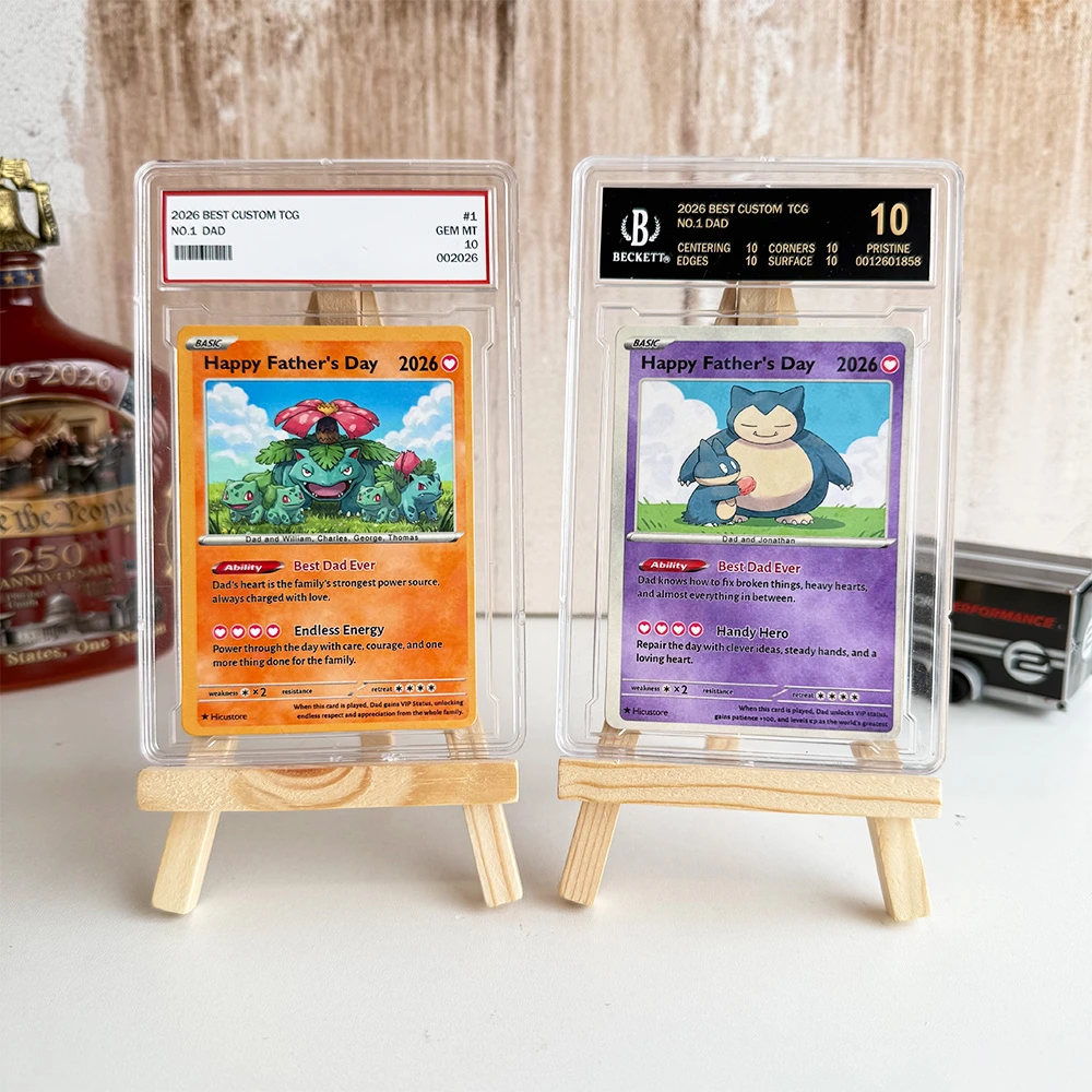 Custom "Best Dad Ever" Trading Card Pokecard with Character