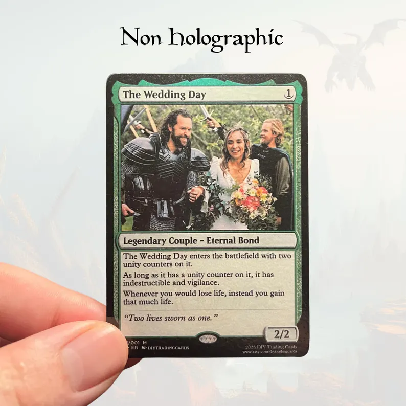 Custom Handmade MTG Style Trading Card: Personalized Anniversary, Wedding, Pet, Fathers Day, Mothers Day, Birthday, Gift.