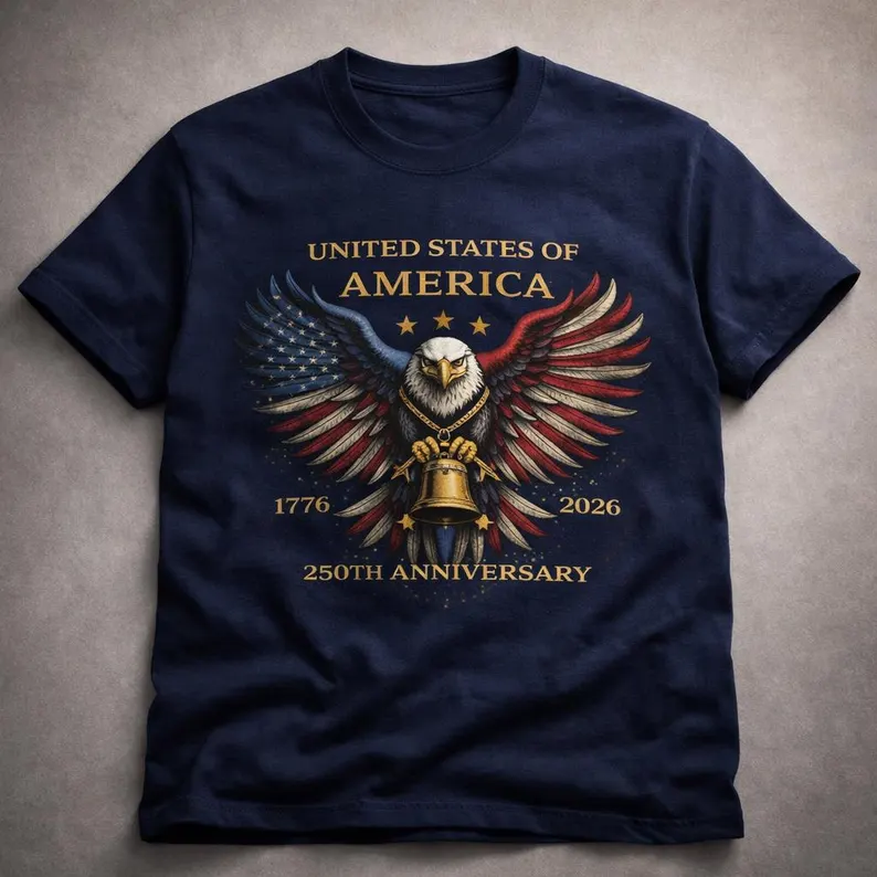 Custom Family America 250th Anniversary Patriotic Eagle Shirt