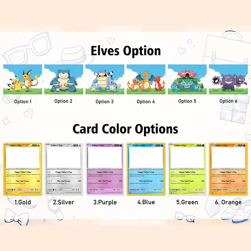 Custom "Best Dad Ever" Trading Card Pokecard with Character