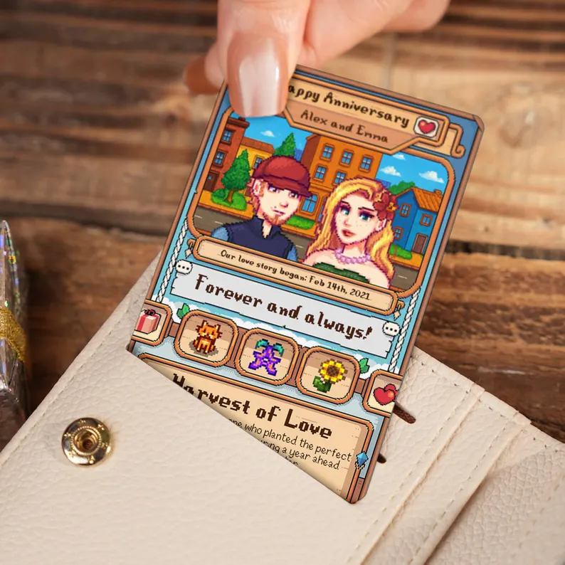 Individuelle Stardew Valley Karte – Personalisierte Geschenke für Paare – Jahrestagsgeschenk – Geschenk für Paare zum Jahrestag – Geschenk für ihn/sie – Geschenk für Landwirtschafts-Gamer