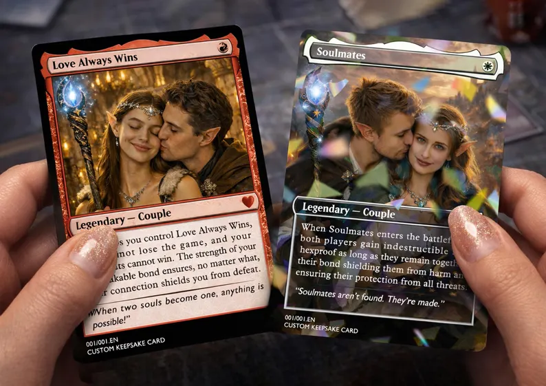 Magic the Gathering Card,Personalized MTG Style Trading Card,Fantasy Custom Anniversary Keepsake