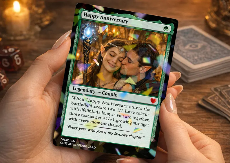 Magic the Gathering Card,Personalized MTG Style Trading Card,Fantasy Custom Anniversary Keepsake