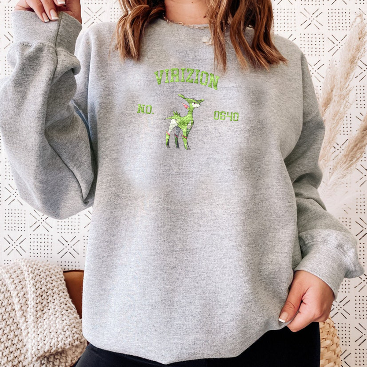 Virizion Anime-Themed Embroidered T-Shirt,Crewneck,Hoodie-Trendy Versatile and a Thoughtful Gift for Friends