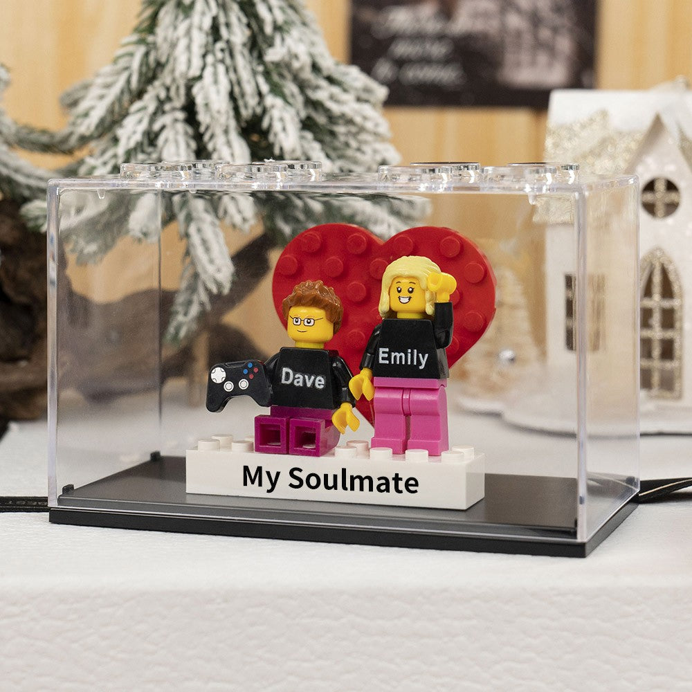 Valentine's Day Personalized Couple Figures - Custom Name Brick Display Gift