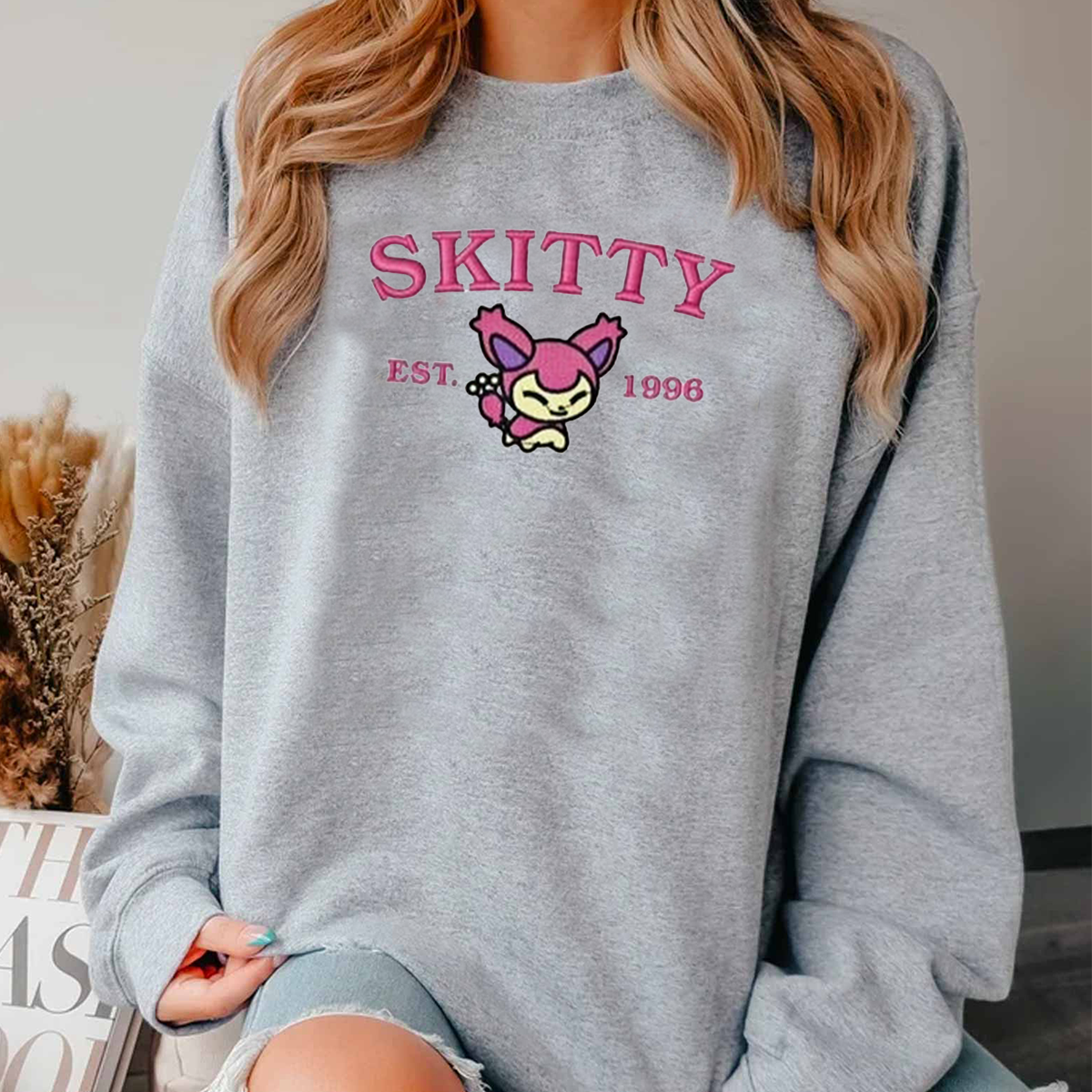 Anime Characters Embroidered Crewneck Sweatshirt,Hoodie For Gift,Personal Anime Gift Hoodie,Perfect Gift For Anime Lovers.