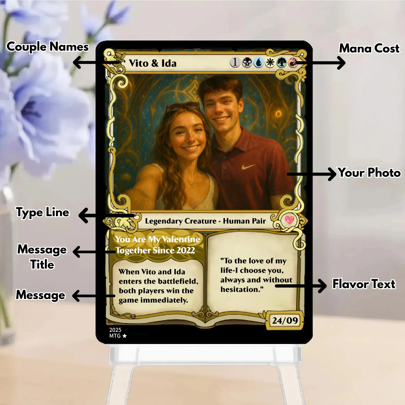 Custom Magic Card Fantasy Game.Custom Gift for Valentine's Day,Anniversary.Valentine's Day,Anniversary gifts
