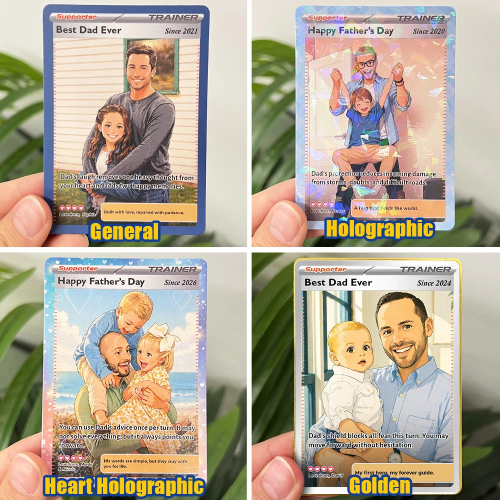 Personalized Dad Anime Supporter Trainer Card Pokecard, Father's Day