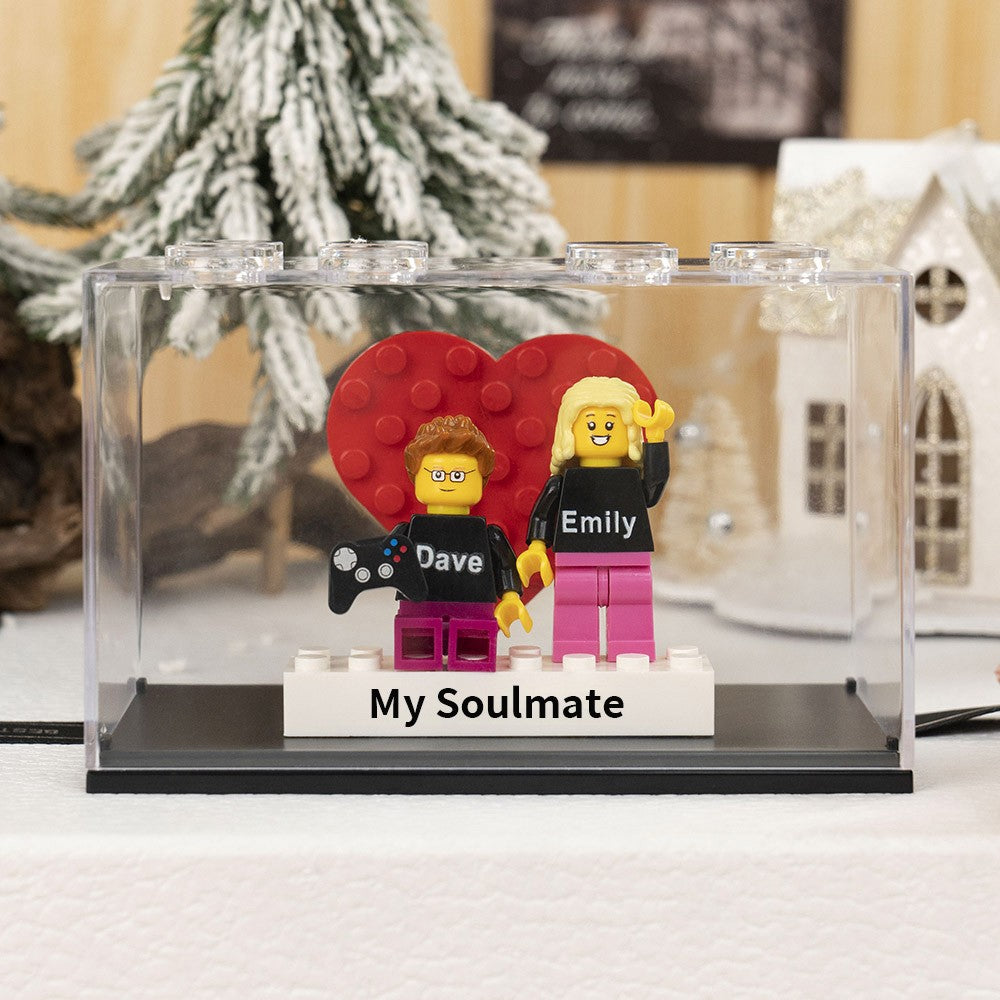 Valentine's Day Personalized Couple Figures - Custom Name Brick Display Gift