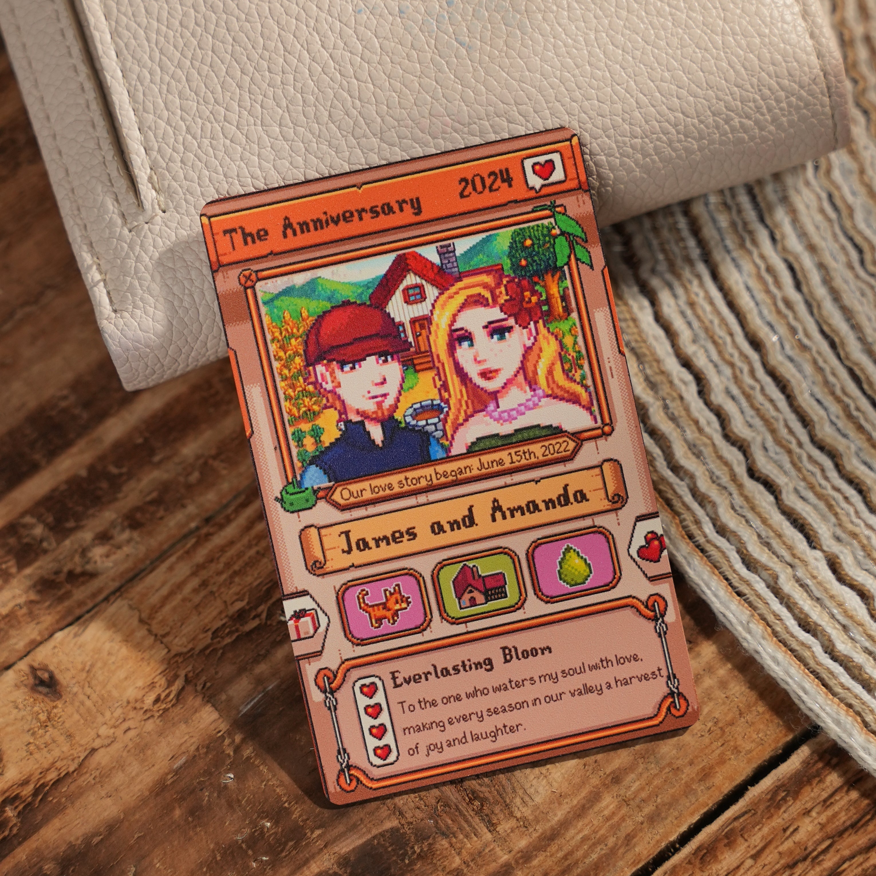 Carta Stardew Valley personalizzata - Regali di coppia personalizzati - Regalo di anniversario - Anniversario di coppia - Regalo per lui e lei - Regalo per giocatori di agricoltura
