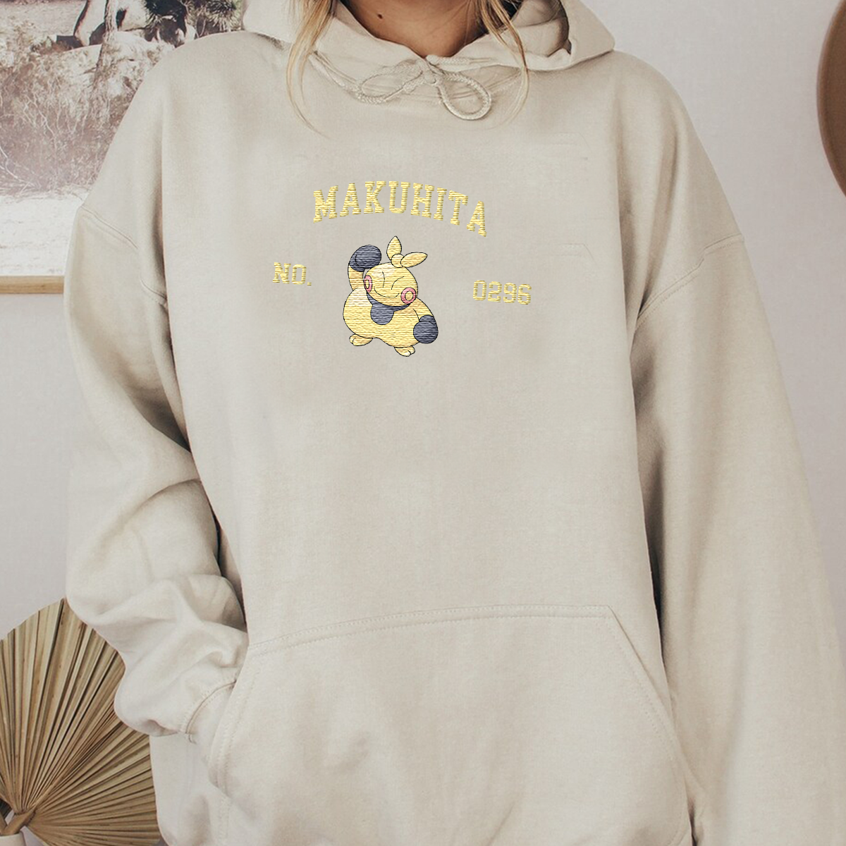 Makuhita Adorable Anime-Themed Embroidered T-Shirt,Crewneck,Hoodie-Trendy Versatile and a Thoughtful Gift for Friend