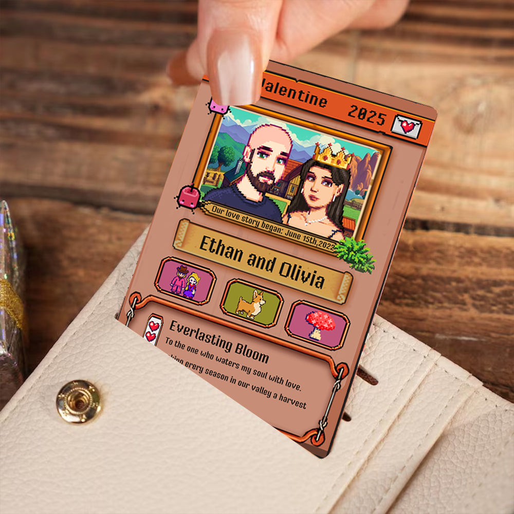 Custom Valentine's Day Metal Card for Couples