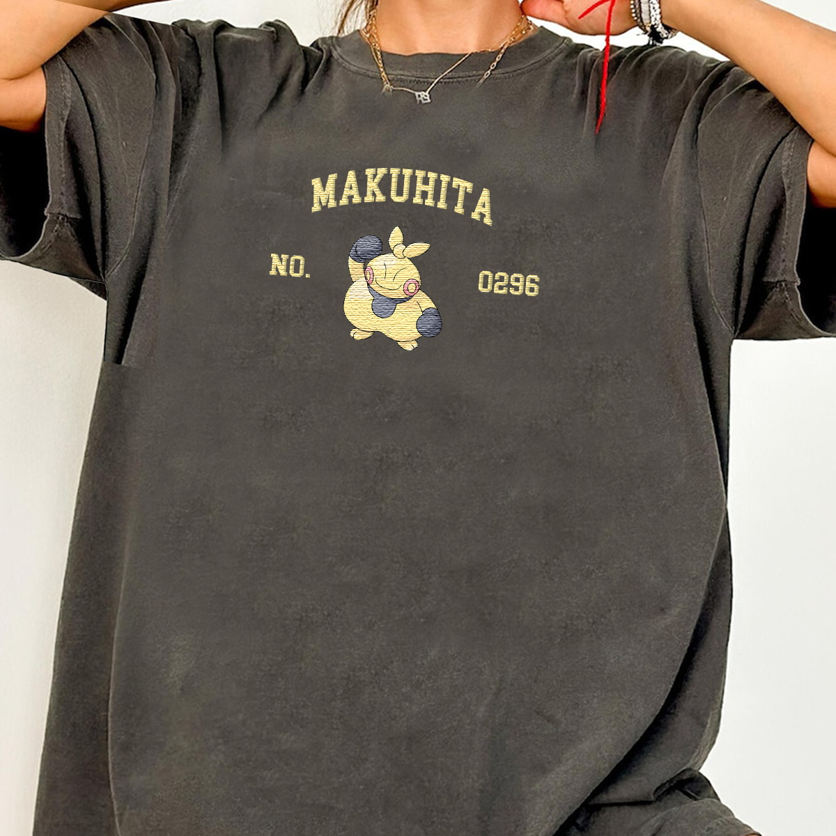 Makuhita Adorable Anime-Themed Embroidered T-Shirt,Crewneck,Hoodie-Trendy Versatile and a Thoughtful Gift for Friend