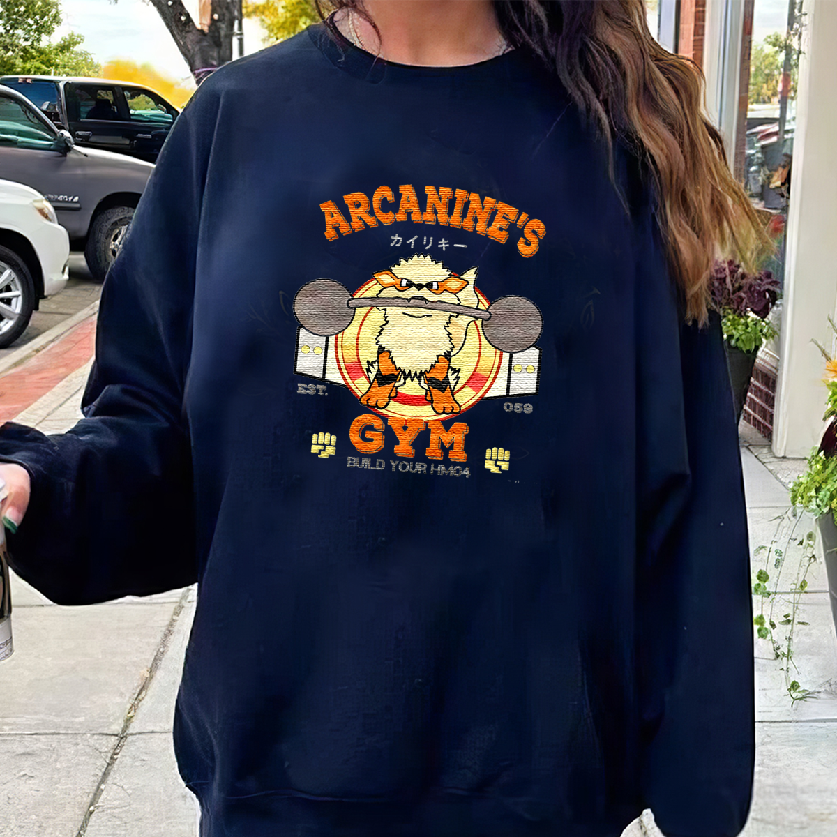 Arcanine's GYM Anime-Themed Embroidered T-Shirt,Crewneck,Hoodie-Trendy Versatile and a Thoughtful Gift for Friends