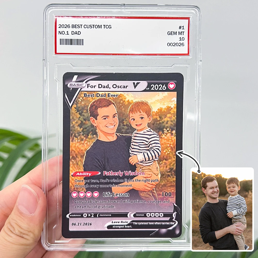 Personalized Dad Anime Poke Card V/VMAX/GX/EX, Father's Day Gift