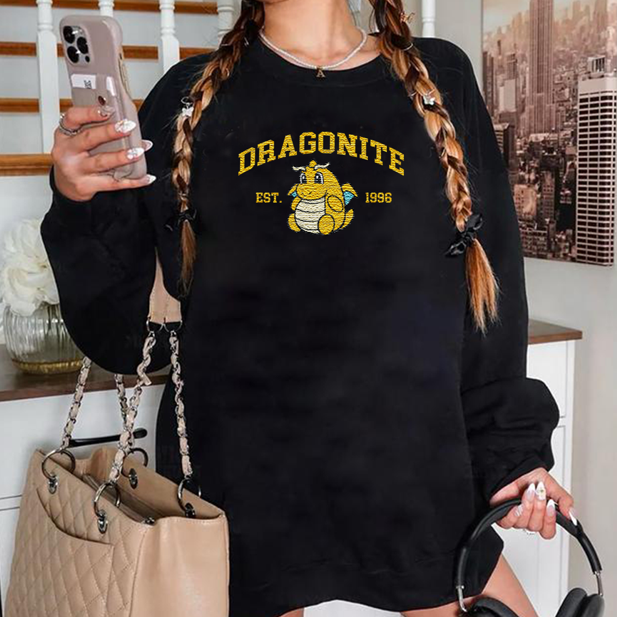 Anime Characters Embroidered Crewneck Sweatshirt,Hoodie,Personal Anime Gift Hoodie,Perfect Gift For Anime Lovers.