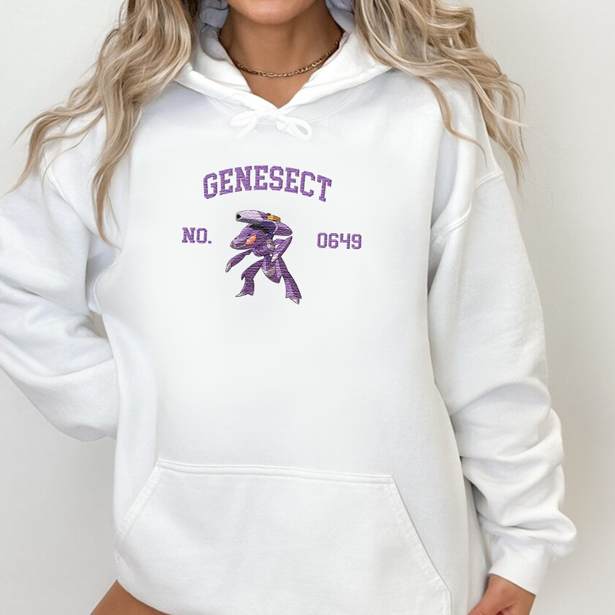 Genesect Adorable Anime-Themed Embroidered T-Shirt,Crewneck,Hoodie-Trendy Versatile and a Thoughtful Gift for Friends