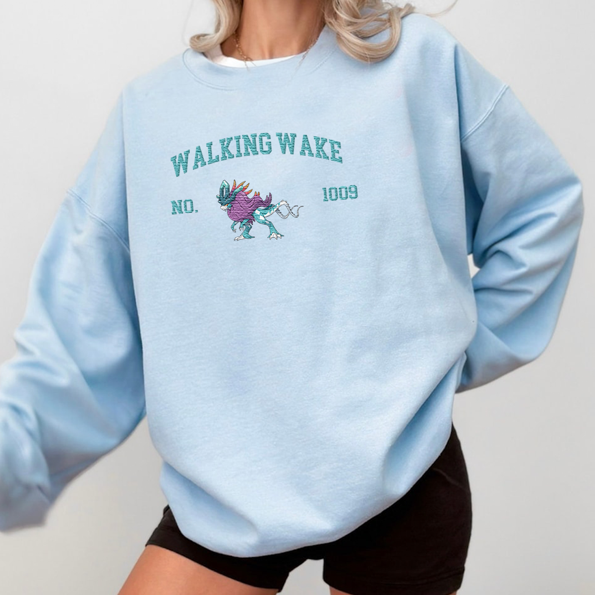 Walking Wake Anime-Themed Embroidered T-Shirt,Crewneck,Hoodie-Trendy Versatile and a Thoughtful Gift for Friends