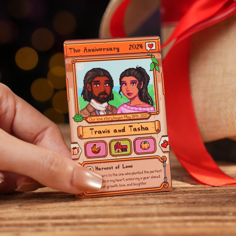Carta Stardew Valley personalizzata - Regali di coppia personalizzati - Regalo di anniversario - Anniversario di coppia - Regalo per lui e lei - Regalo per giocatori di agricoltura
