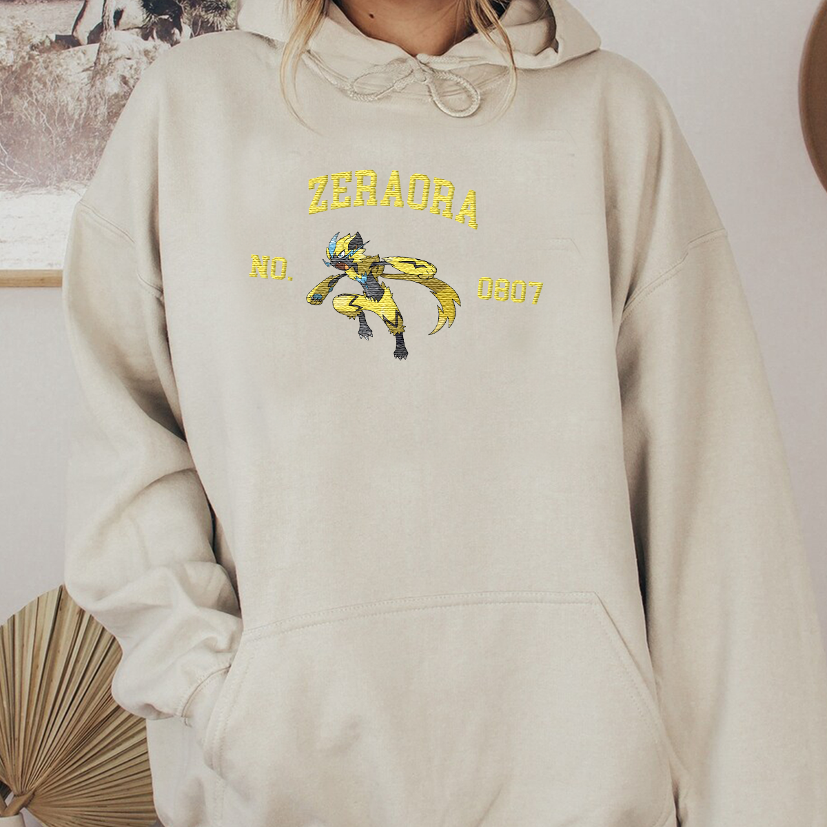 Zeraora Adorable Anime-Themed Embroidered T-Shirt,Crewneck,Hoodie-Trendy Versatile and a Thoughtful Gift for Friends
