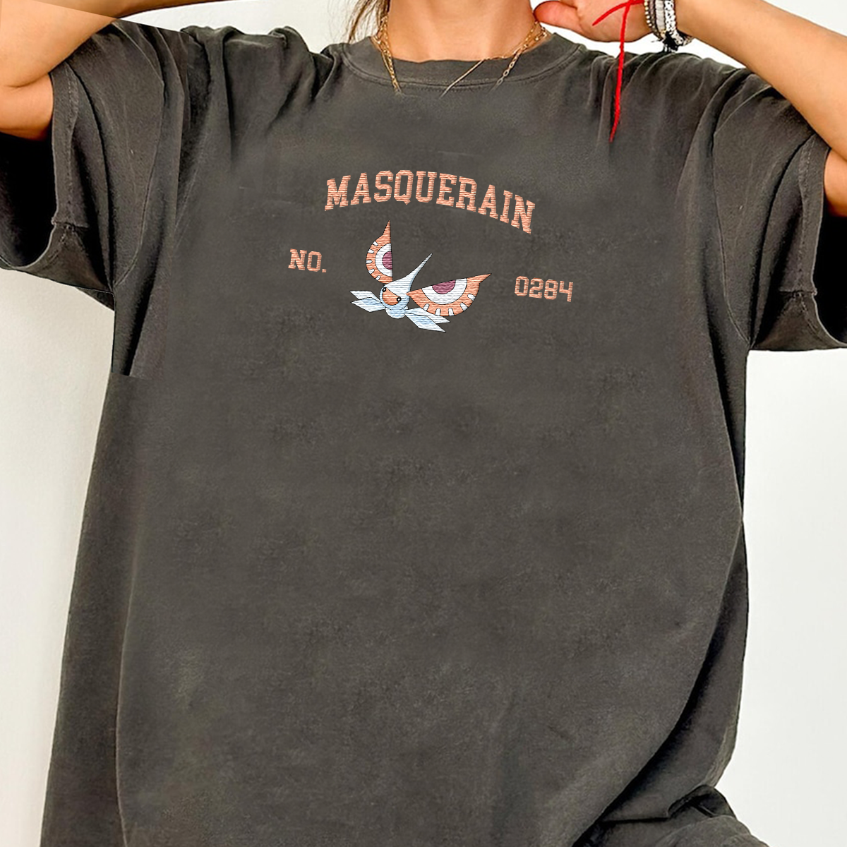 Masquerain Adorable Anime-Themed Embroidered T-Shirt,Crewneck,Hoodie-Trendy Versatile and a Thoughtful Gift for Friends