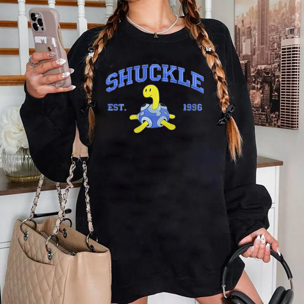 Anime Characters Embroidered Crewneck Sweatshirt,Hoodie,Personal Anime Gift Hoodie,Perfect Gift For Anime Lovers.