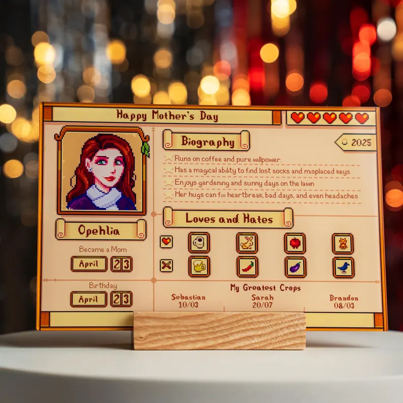 Individuelle Stardew Valley Karte – Personalisierte Geschenke für Paare – Jahrestagsgeschenk – Geschenk für Paare zum Jahrestag – Geschenk für ihn/sie – Geschenk für Landwirtschafts-Gamer