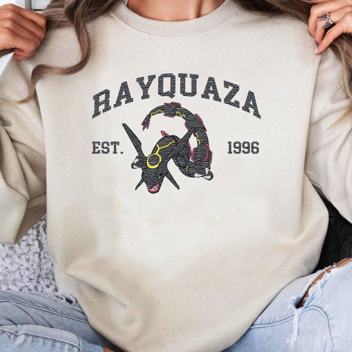 Anime Characters Embroidered Unisex Crewneck Sweatshirt,Hoodie For Gift,Personal Anime Gift Hoodie,Perfect Gift For Anime Lovers.